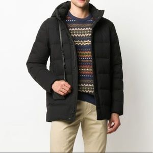 Mens Woolrich logo embroidered padded coat